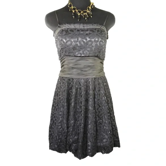 Marc Bouwer Black Beaded Bubble Cocktail Dress 6 - Picture 3 of 11